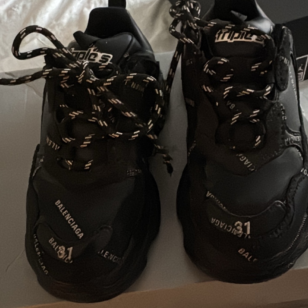 Balenciaga Black Sneakers with White Detailing